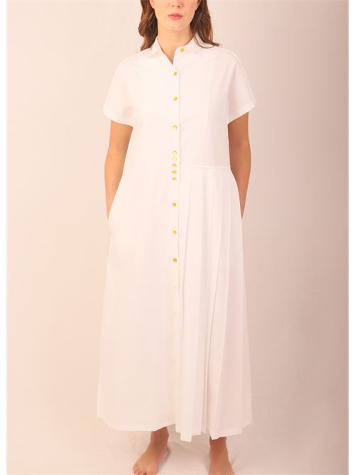 Long dress in white poplin Laboratorio Capri | ANGELITEBIANCO